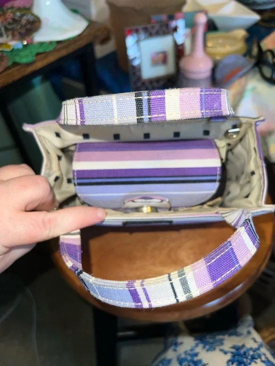 Vintage kate spade Purple and Lavender Striped Canvas Tote - Picture 3 of 11